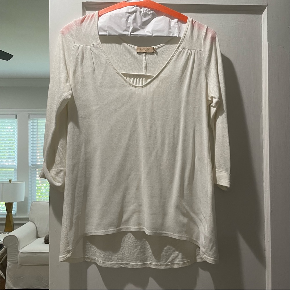 Language Ivory 3/4 Length Sleeve Top